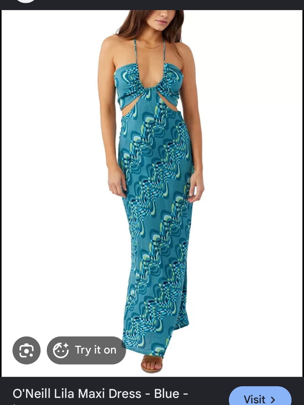 O'Neill Teal & Aqua Patterned Maxi dress